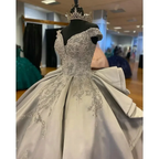 Luxurious Off The Shoulder Silver Quinceanera Dress,Silver Ball Gown Y1157 by simplepromdress