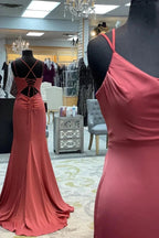 Legacy | Mauve Mermaid Cowl Neck Straps Long Prom Dress by KissProm