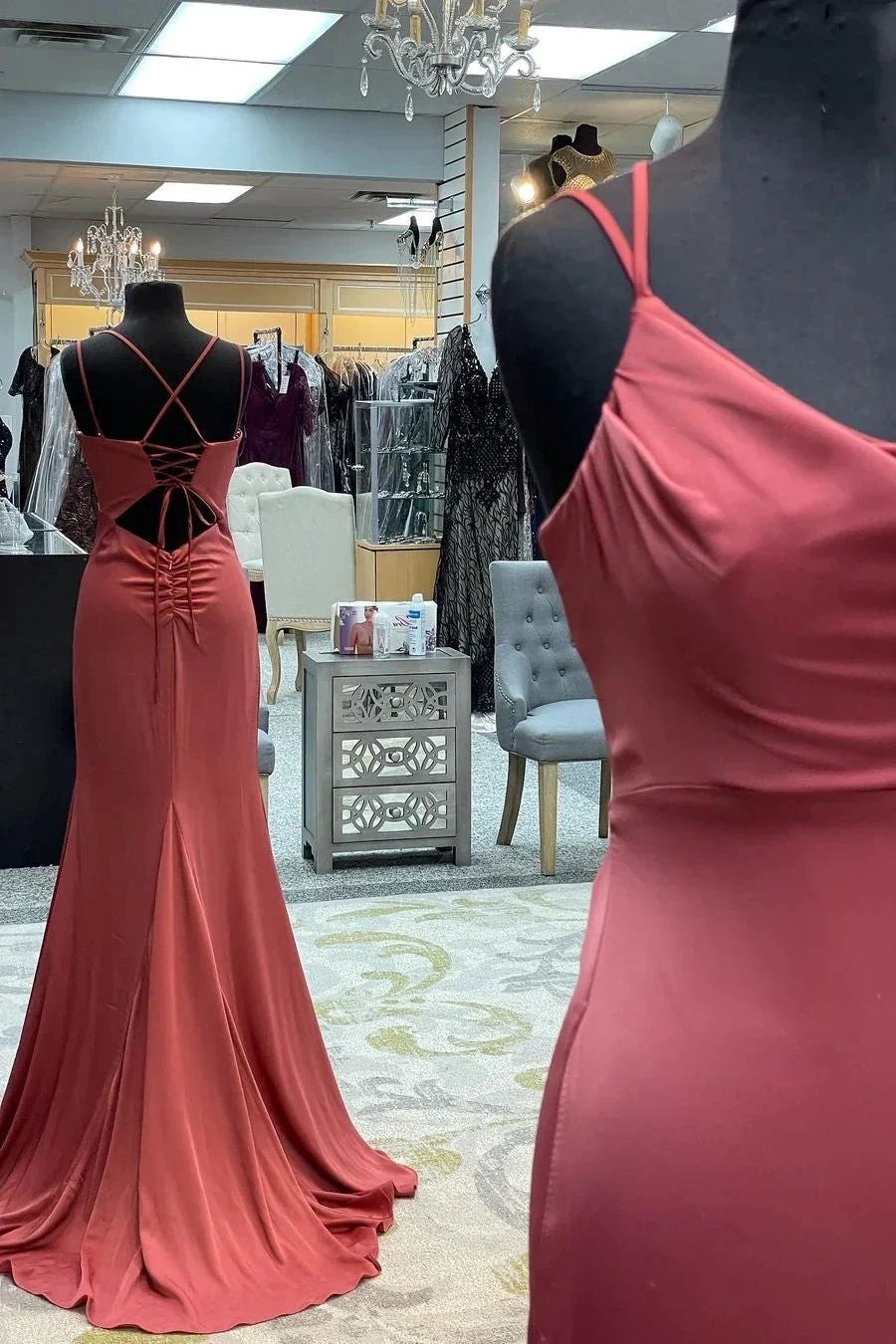 Legacy | Mauve Mermaid Cowl Neck Straps Long Prom Dress by KissProm