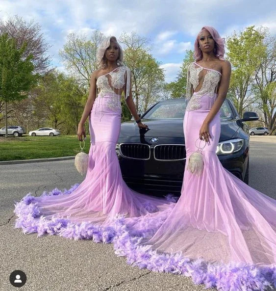 Sexy Mermaid Prom Dress With Feathers Charming Evening Dress Y6637 by simplepromdress
