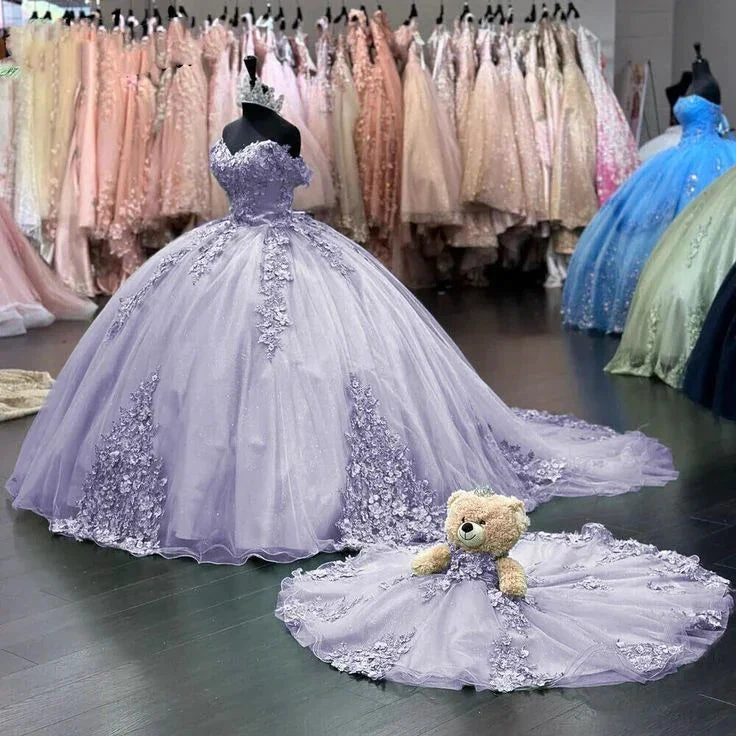 Off Shoulder Pink Sweet 16 Quinceanera Dresses Lace Birthday Ball Gown Y7245 by simplepromdress