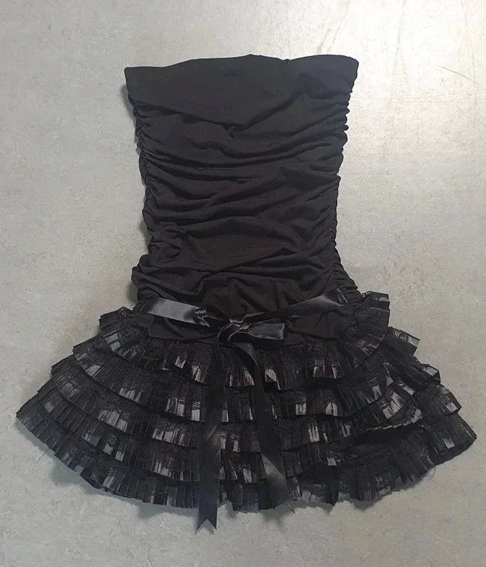 Black Strapless Homecoming Dress Black Party Dress Cocktail Dress Y2360 by simplepromdress