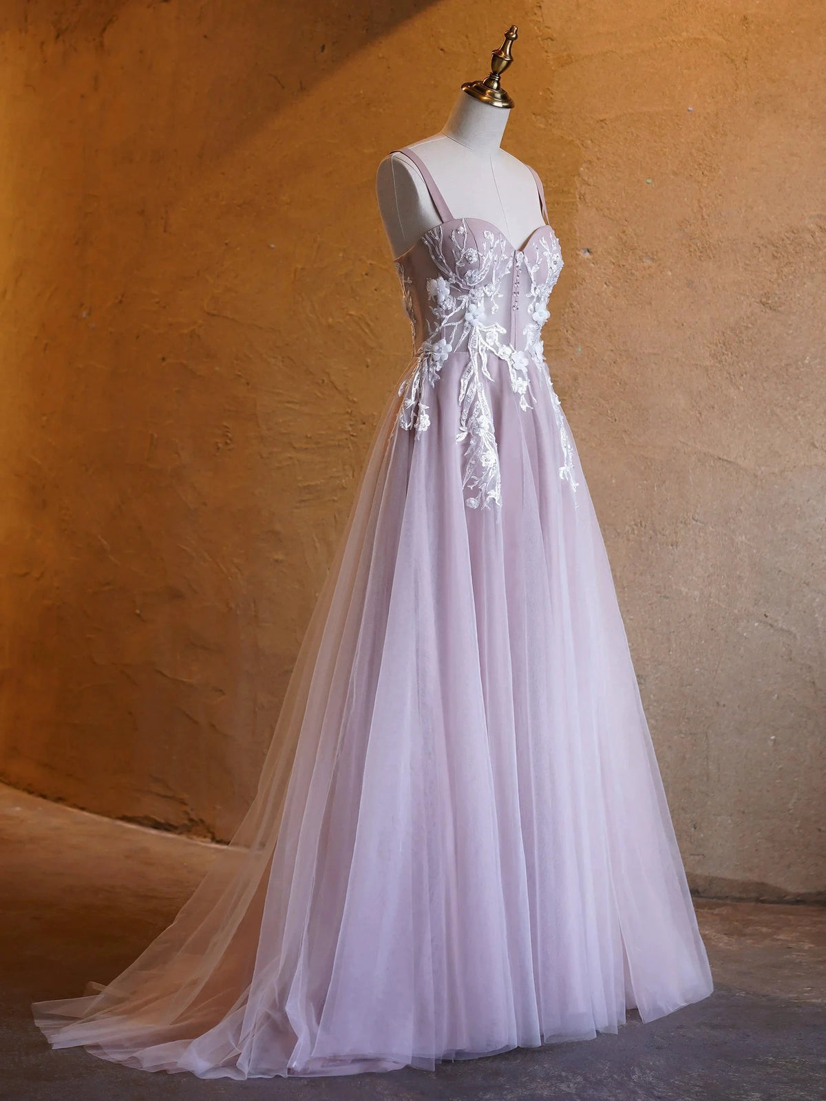 Felicity |Lavender A-line Sweetheart Neckline Tulle Sweep Train Prom Dress by Anne of Brittany