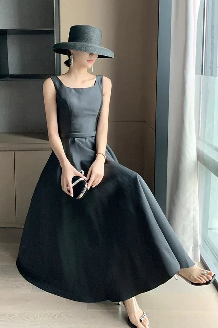 Elegant Black Prom Birthday Ball Gown Backless Big Bow-tie Evening Guest Long Party Summer Dresses Y5790 by simplepromdress