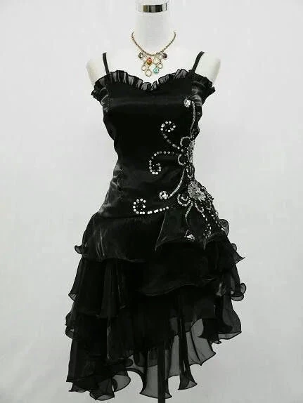 Sexy Black Chiffon Beaded Cocktail Dress Homecoming Dress Y7729 by simplepromdress