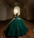 Off The Shoulder Green Prom Dress Sweet 16 Dress Ball Gown Y3029 by simplepromdress