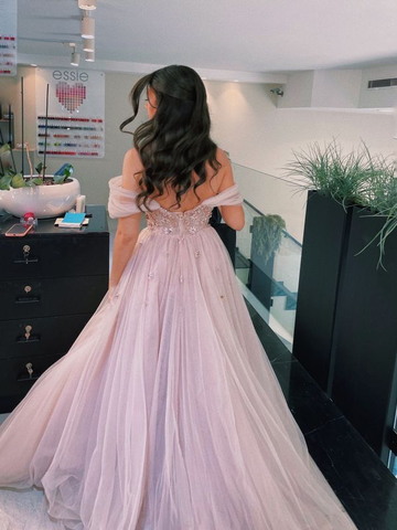 Vestido de fiesta de princesa de tul con corte A, elegante vestido de baile Y4120