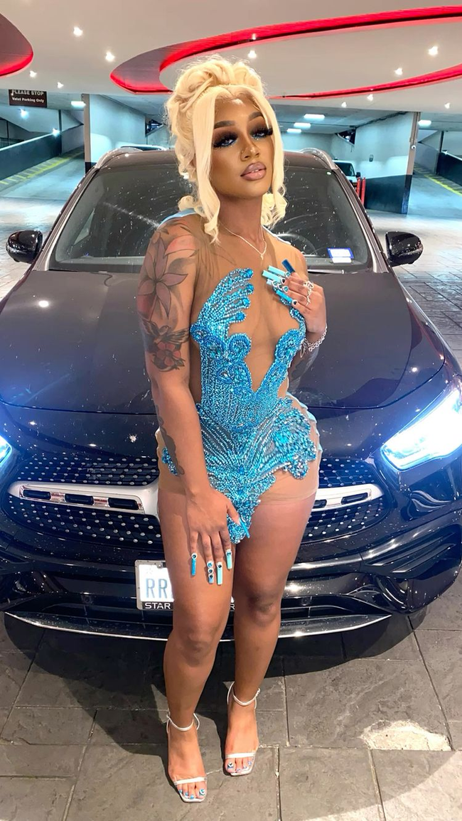 Sexy Blue Sleeveless Homecoming Dress 22nd Birthday Outfit Dress For Black Girls Y2239 Hover Image