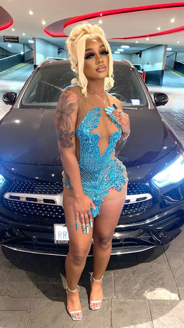 Sexy Blue Sleeveless Homecoming Dress 22nd Birthday Outfit Dress For Black Girls Y2239
