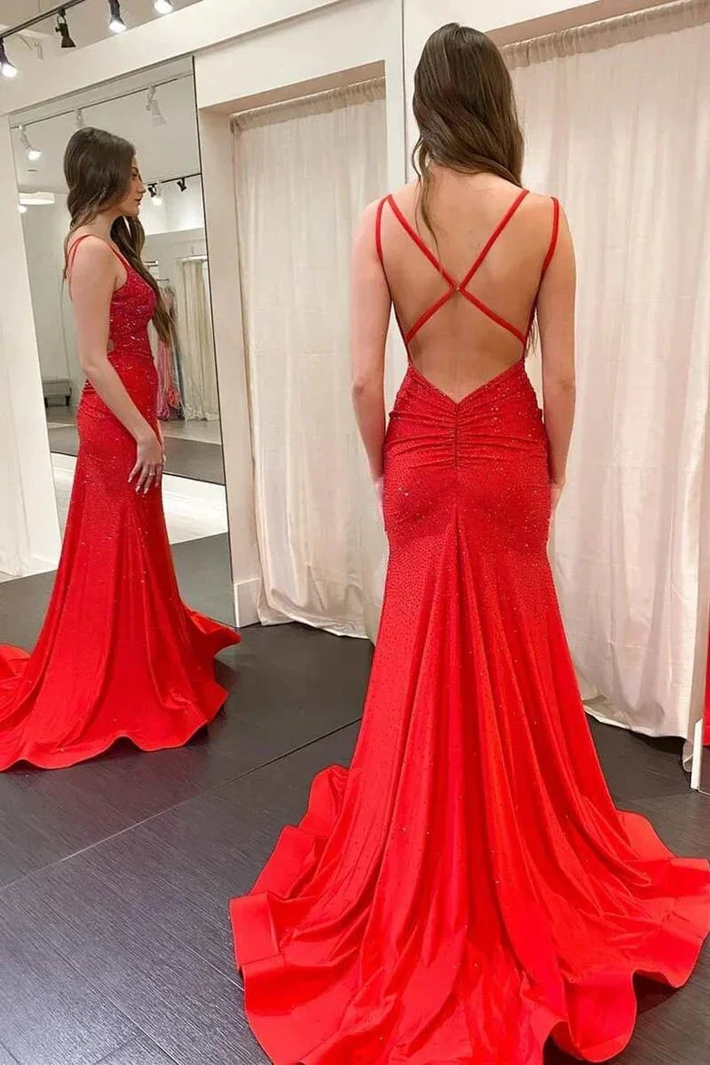 Mermaid Yellow Long Prom Dresses Backless Yellow Prom Dresses Formal Evening Dresses Y1562 by simplepromdress