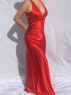 Sexy V Neck Backless Long Prom Dress Green Evening Gown Y7973 by simplepromdress