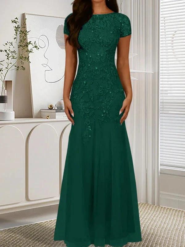 Dark Navy Mermaid Scoop Sequins Tulle Dress by Dreamylily