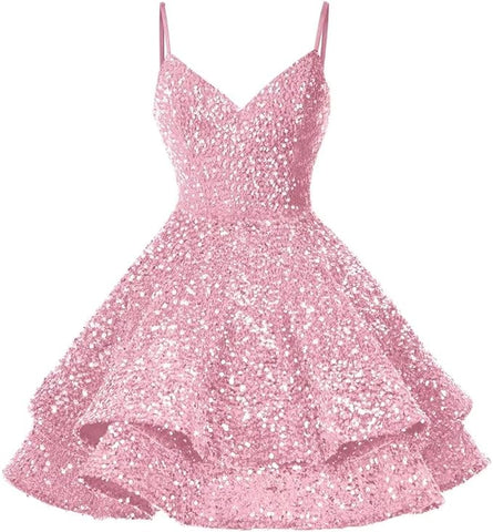 Sequin Homecoming Dresses for Teens Sparkly Short Prom Dresses SYH87