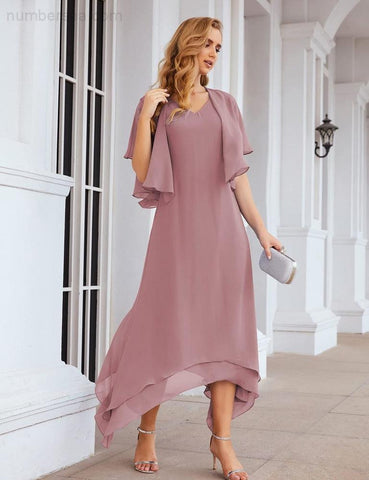 Sunnderly Chiffon Plus Size Mother of Bride Dresses with Jacket Formal Dresses for Wedding SY28073