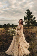 Detachable Sleeves Sweetheart Neckline Sequin Lace A-line Wedding Dresses WD596 by pgmdress