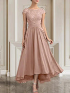 A-line Scoop Floor-Length Lace Chiffon Mother of the Bride Dress With Sequins by Dreamylily