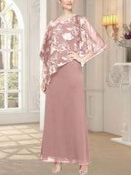 Long Glitter Mesh Dress with Novelty Asymmetric Overlay Bodice