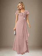 Stormy A-Line V-Neck Ruched Chiffon Dress by Dreamylily