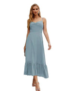 Numbersea Spaghetti Strap Chiffon Bridesmaid Dress Ankle Length Formal A Line Cocktail Party Homecoming Dress for Juniors SEA28028 by numbersea