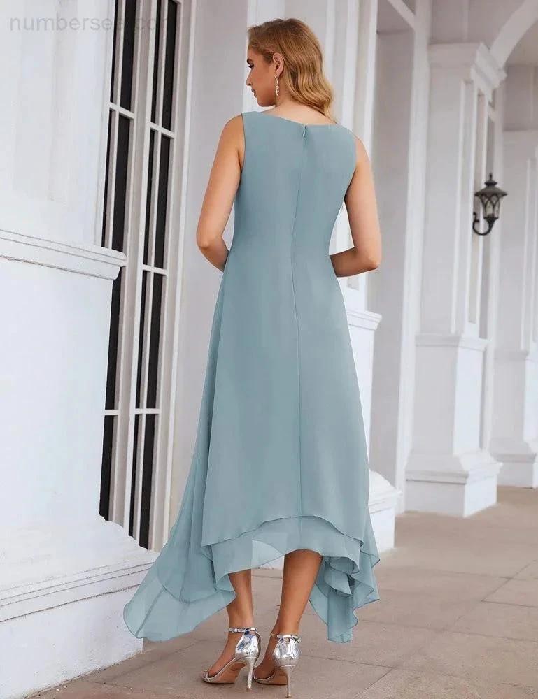 Sunnderly Chiffon Plus Size Mother of Bride Dresses with Jacket Formal Dresses for Wedding SY28073 by numbersea
