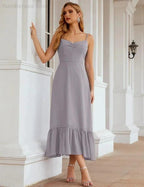 Numbersea Spaghetti Strap Chiffon Bridesmaid Dress Ankle Length Formal A Line Cocktail Party Homecoming Dress for Juniors SEA28028 by numbersea