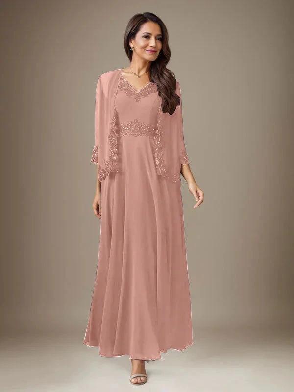 Plum A-Line Sequins Chiffon Dress by Dreamylily