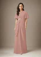 Dark Navy Sheath Beaded Chiffon Dress by Dreamylily