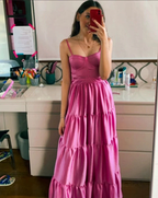 Modest A-line Spaghetti Straps Long Evening Dress Y4283 by simplepromdress