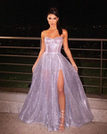 A-line Spaghetti Straps Unique Modest Elegant Sparkly Long Women Evening Dress Y5995 by simplepromdress