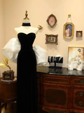 Elegant Black White Off The Shoulder Mermaid Evening Dress Prom Dress Y8598 by simplepromdress