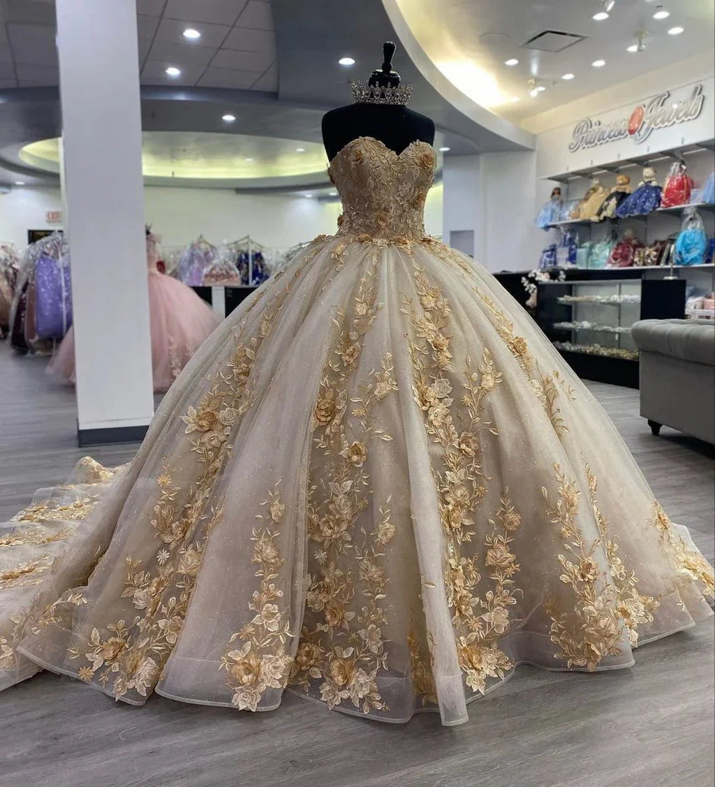 Strapless Quinceanera Dresses Ball Gown Puffy Sweet 16 Dresses for Teens Sweetheart Pageant Gowns Y2853 by simplepromdress