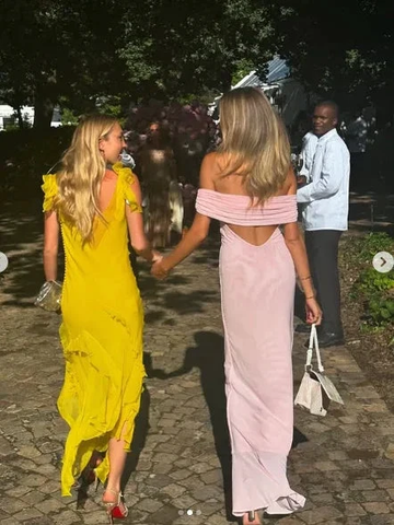 Elegant Off The Shoulder Chiffon Slit Prom Dress Pink Formal Evening Dress Y8236 by simplepromdress