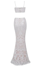 White Two Pieces Mermaid Wedding Dress Sexy Beach Wedding Dress Y1386 by simplepromdress