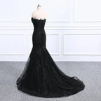 Sweetheart Neckline Black Mermaid Wedding Dress Y1776