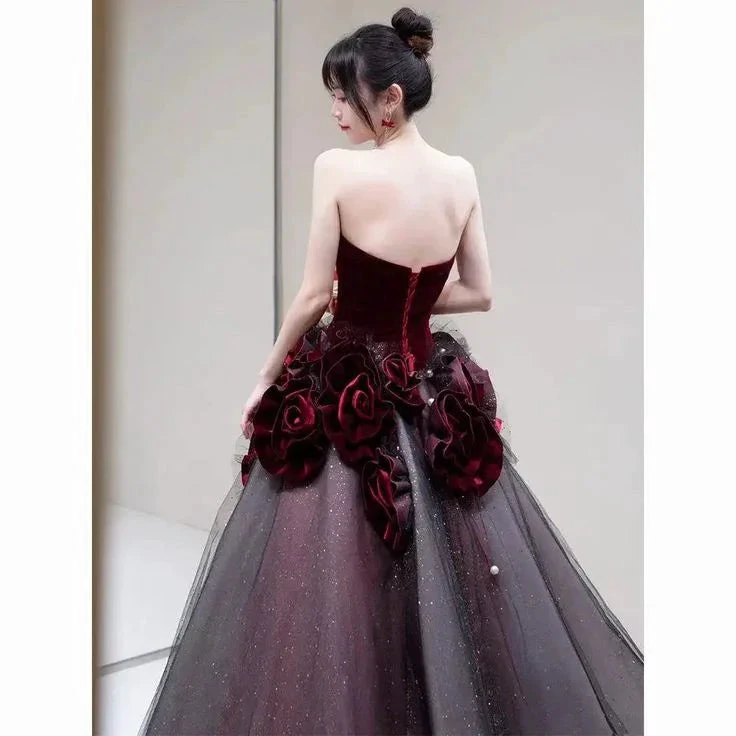 Red long prom dress ball gown evening dress classy gown Y7343 by simplepromdress