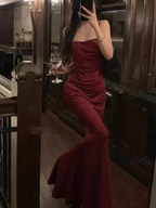 Sexy Spaghetti Straps White Mermaid Evening Dress Long Prom Dress Y7787 by simplepromdress