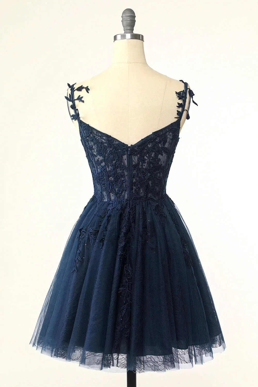 Cute A Line Spaghetti Straps Grey Short Homecoming Dress with Appliques Y2397 by simplepromdress