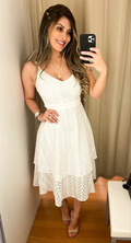 Beautiful White A-line Midi-length Evening Dress White Beach Dress Y5459 by simplepromdress