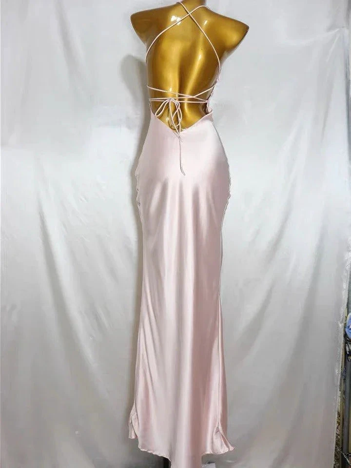 Charming Pink Mermaid Long Prom Dress,Simple Pink Evening Dress Y1932 by simplepromdress