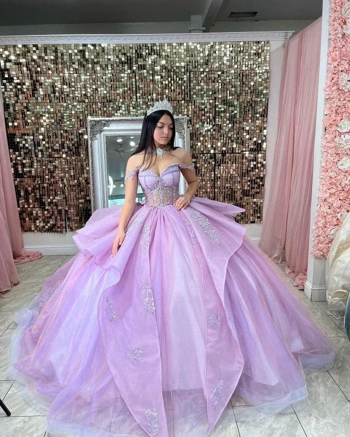Charming Off The Shoulder Tulle Ball Gown,Sweet 16 Dress Y5657 by simplepromdress