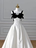 Elegant White Satin A Line Long Prom Dress Evening Dress,Formal Wedding Dress Y8611 by simplepromdress