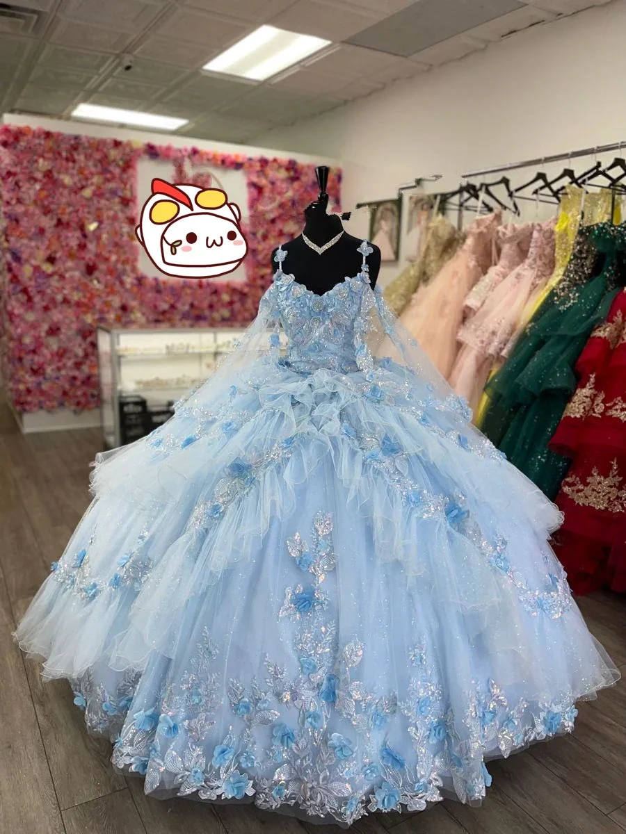 Baby Blue Tulle Appliques Quinceanera Dress,Baby Blue Ball Gown,Sweet 16 Dress ,Y2426 by simplepromdress