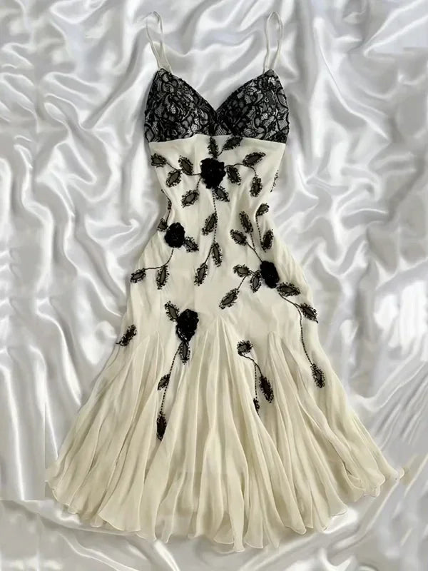 Pretty Ivory Chiffon Lace Beaded Prom Dress Mermaid Long Evening Dress Y8305 by simplepromdress