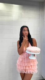 Cute Deep V Neck Pink Homecoming Dress Pink Birthday Party Dress Y1941 by simplepromdress