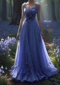 Fairy Purple Chiffon Appliques Prom Dress Long Evening Dress Y8387 by simplepromdress