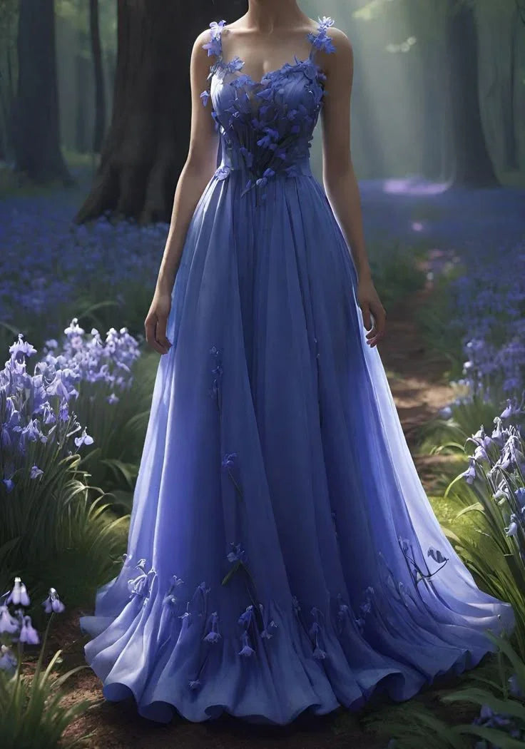 Fairy Purple Chiffon Appliques Prom Dress Long Evening Dress Y8387 by simplepromdress