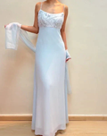 Elegant Pastel Blue Straps Chiffon Appliques Beaded Prom Evening Dress Y8142 by simplepromdress