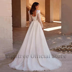Boho A-Line Wedding Dresses Long Sleeve Sweetheart Bridal Dress Elegant Princess Evening Wedding Gowns Custom Size by payinti