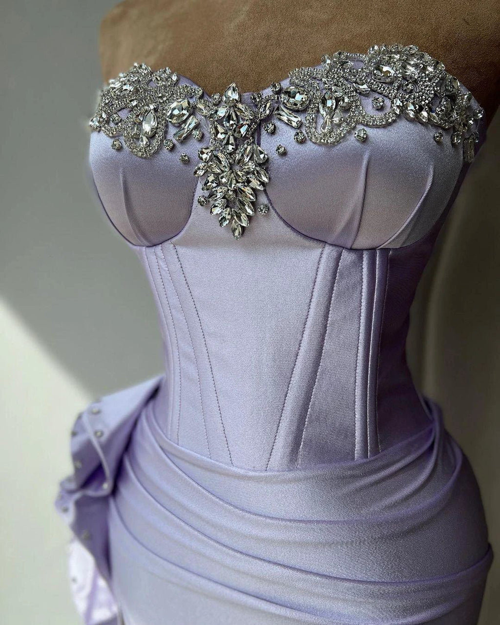 Elegant Column Sweetheart Beadings Ruffles Prom Dress with Split by misshow.com