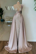 Elegant Long A-line Sequined Lace Sleeveless Satin Prom Dress by misshow.com